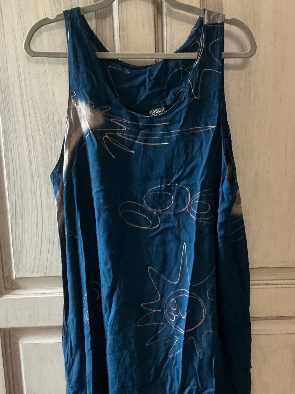 Women’s Blue Printed Swim Coverup Tank Dress